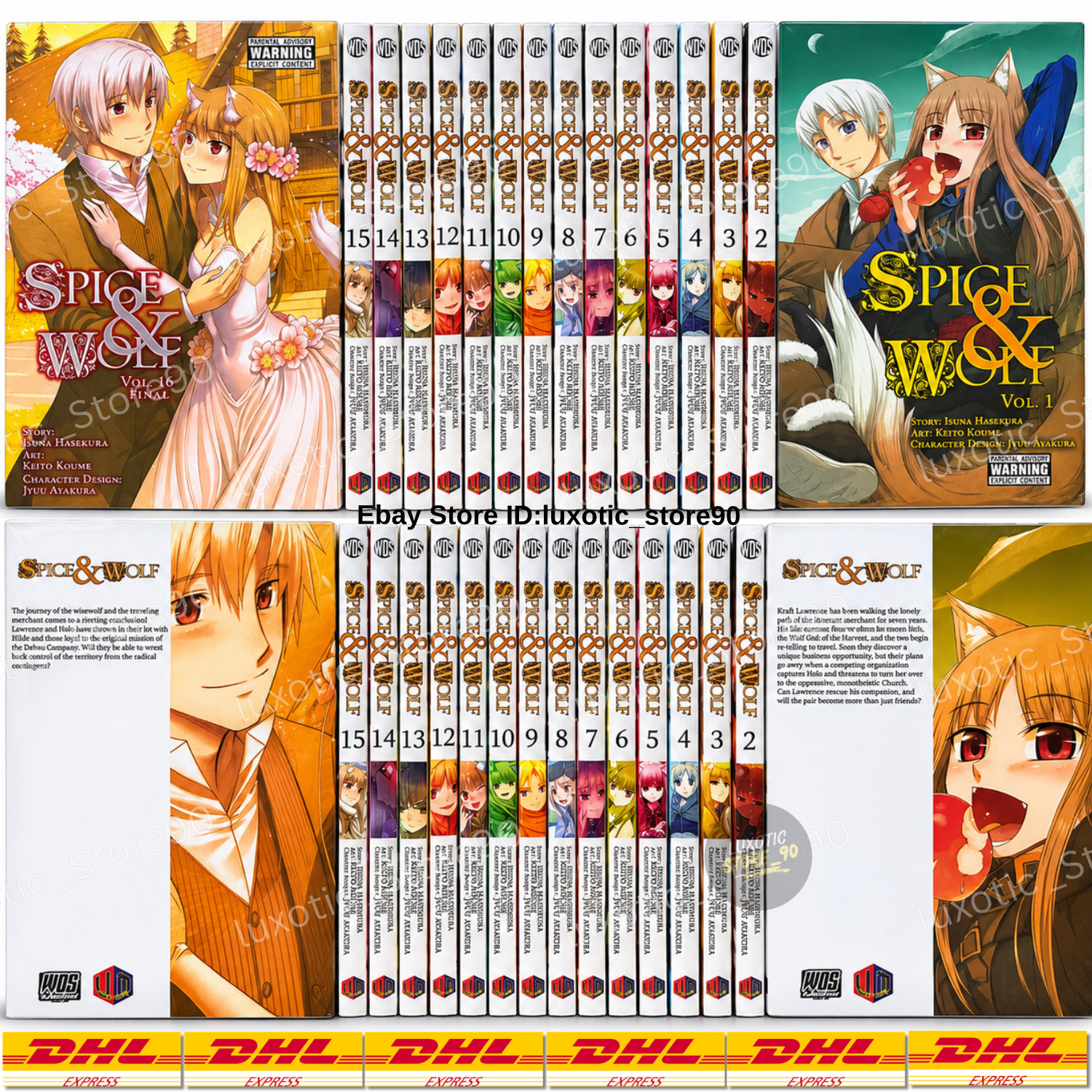 Spice & Wolf manga vol. 1-16 FINE set completo fumetti inglesi nuovi SPEDIZIONE VELOCE