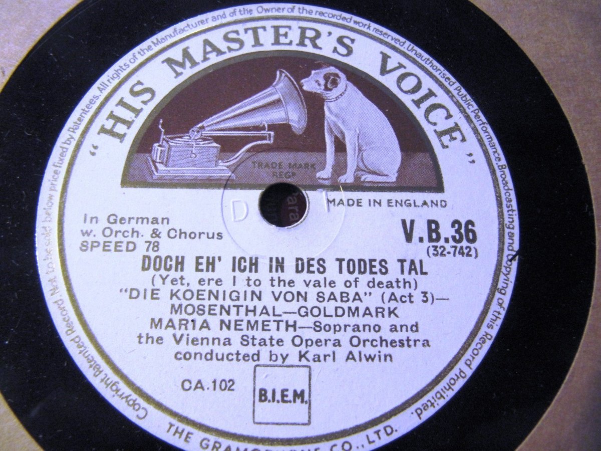 1929 Maria NEMETH Goldmark Queen of Sheba Der Freund is dein Karl Alwin HMV