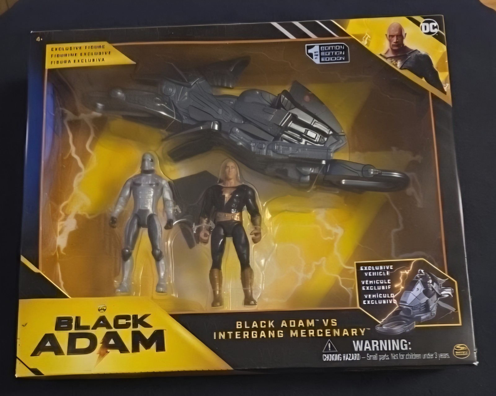 BLACK ADAM vs Inter gang Mercenary Action Figure Toy Set With EXCLUSIVE VEHICLE