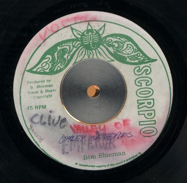 7" BIM SHERMAN Valley Of Tears NONE Scorpio JAMAICA