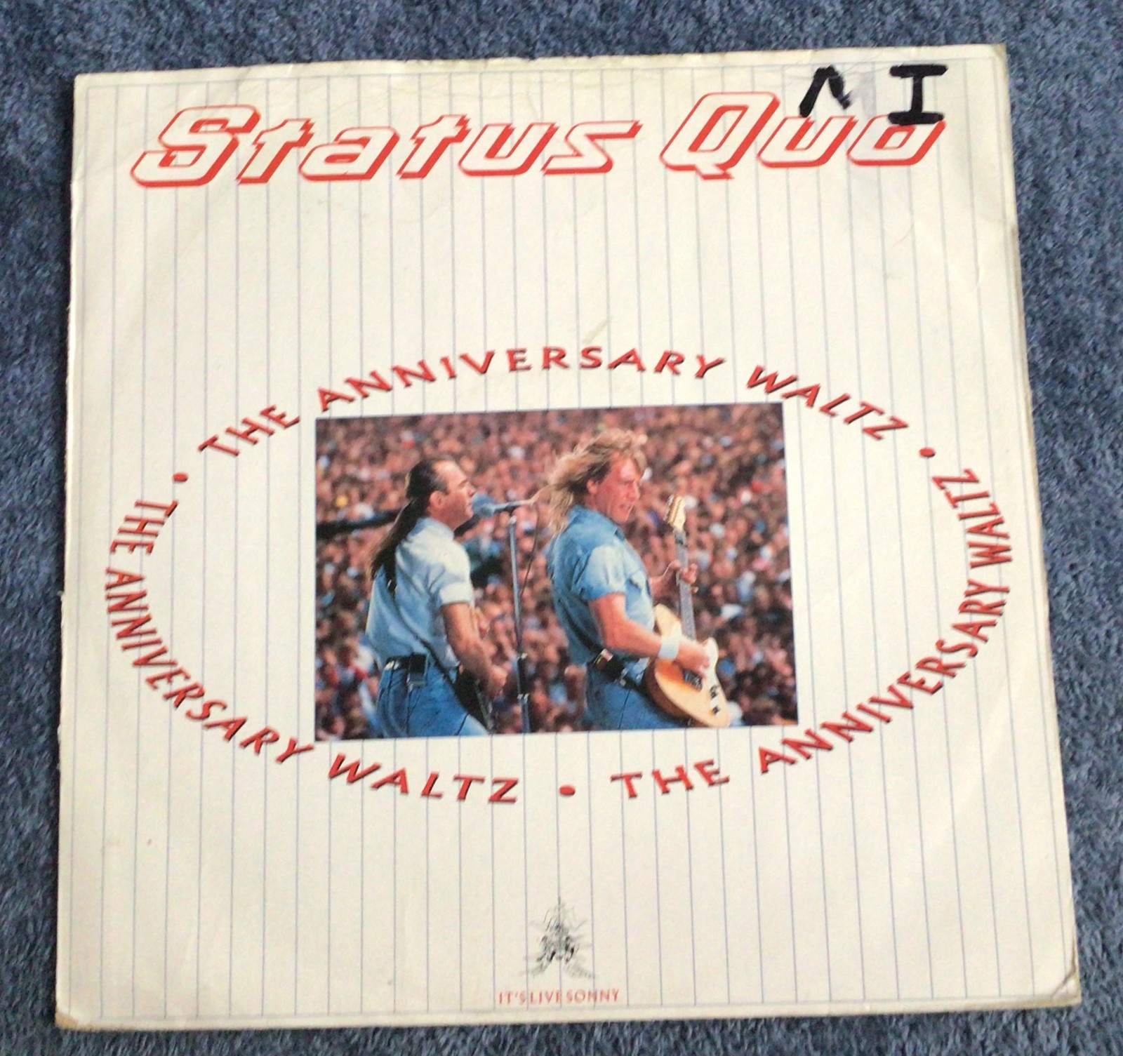 STATUS QUO - THE ANNIVERSARY WALTZ - 1990 VERTIGO LABEL 12" SINGLE - EXC.
