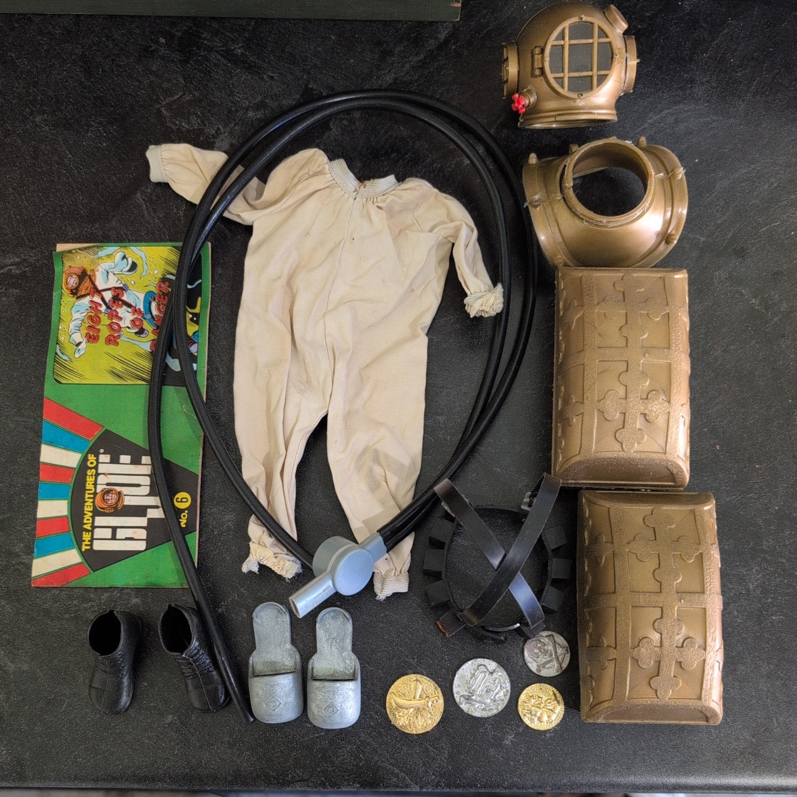 VINTAGE GI JOE OTTO CORDE DI PERICOLO accessori CON FUMETTO 