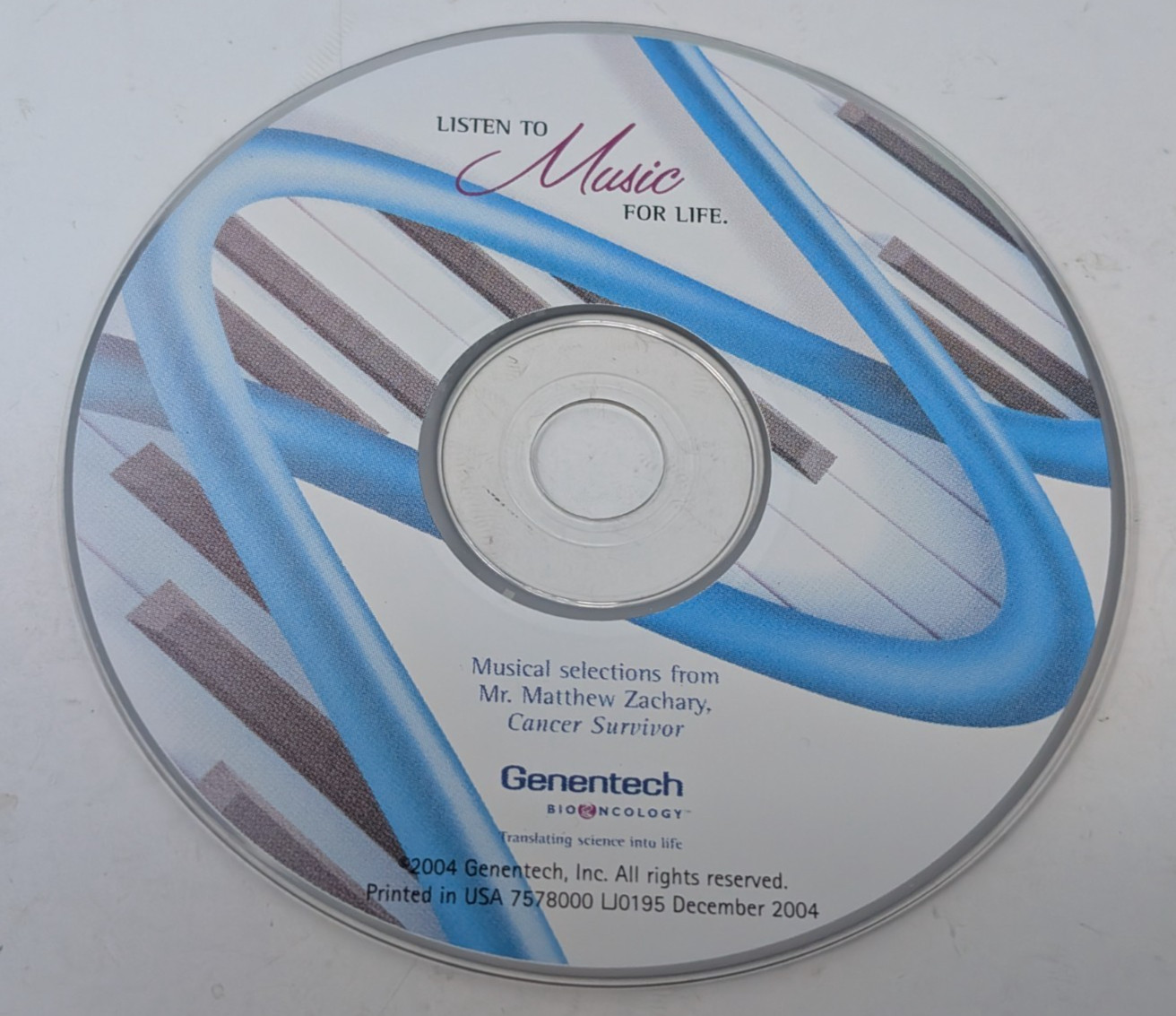 Listen to Music for Life CD Matthew Zachary Genentech 2004 Classical Cancer VTG