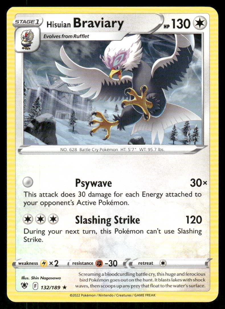 Pokemon Hisuian Braviary Radianza Astrale 132/189 R quasi nuovo/m