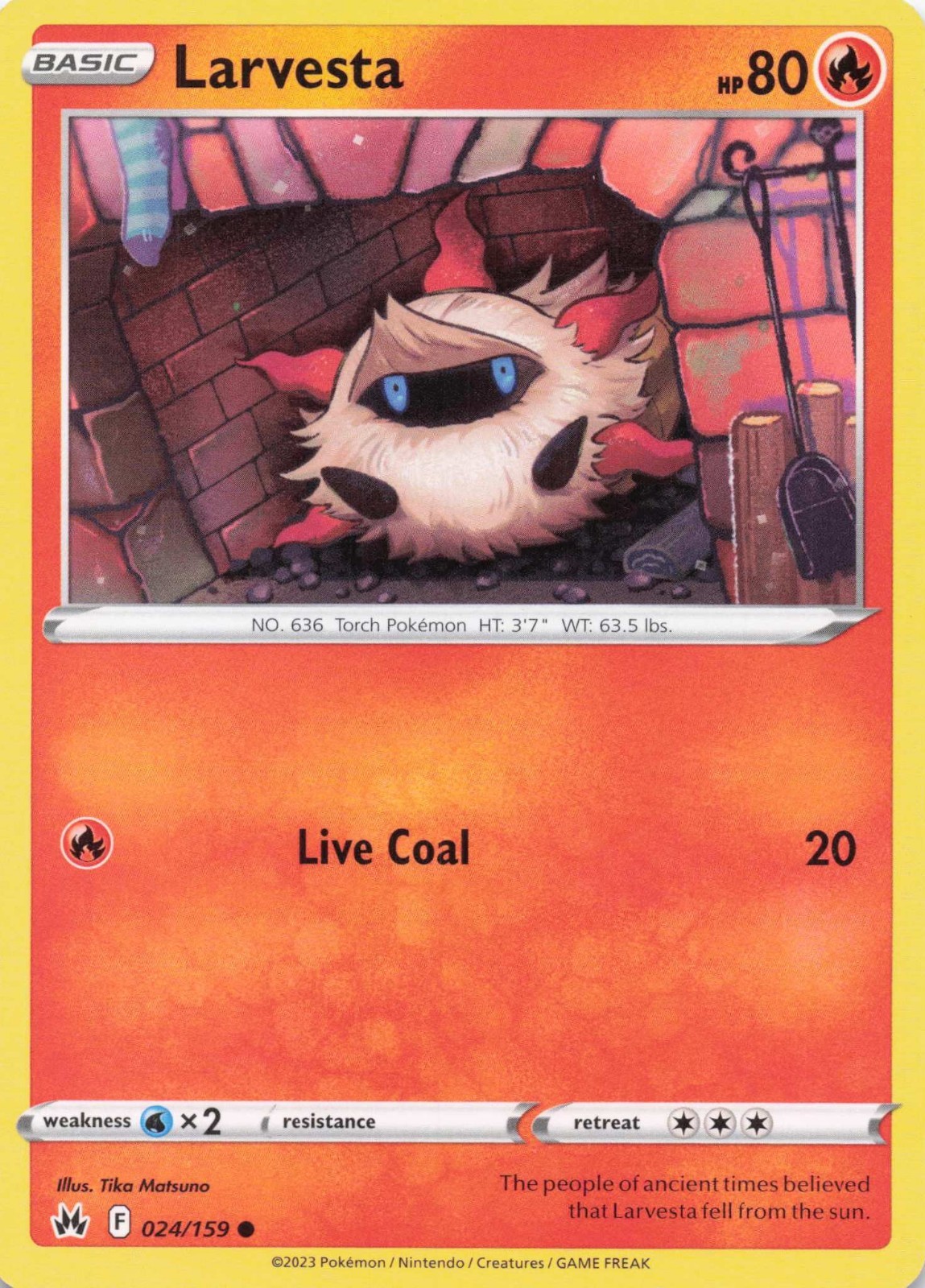 Pokémon TCG – Larvesta – Crown Zenith – 024/159 – Common