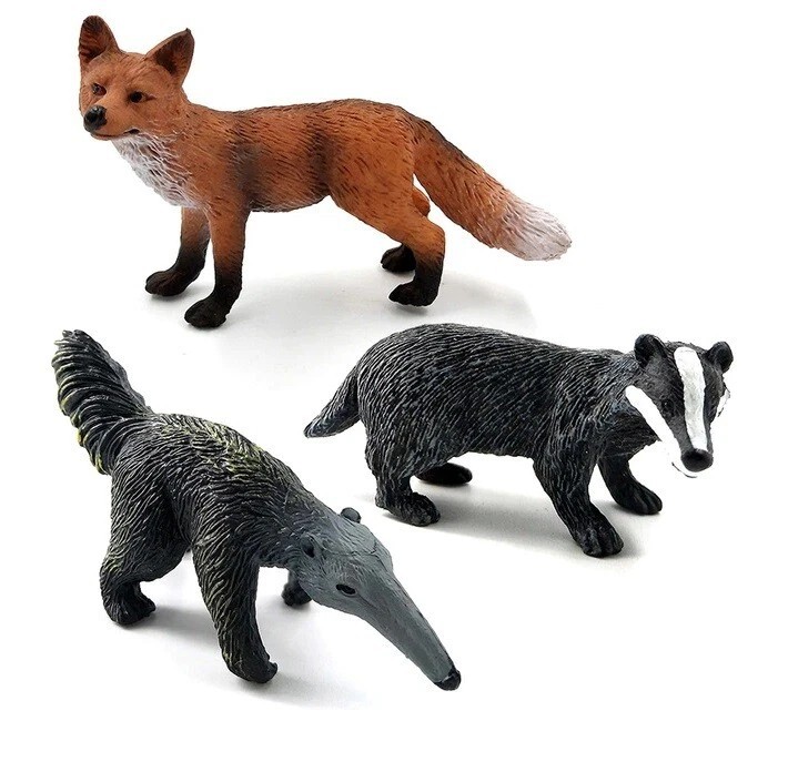 3 pezzi formichiere volpe animale giocattolo PVC action figure bambini giocattoli festa bambini regali