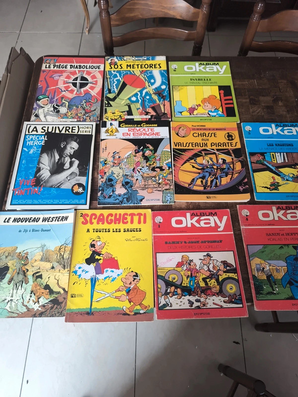 Lot BD anciennes Tintin Blake et Mortimer spaghetti EO