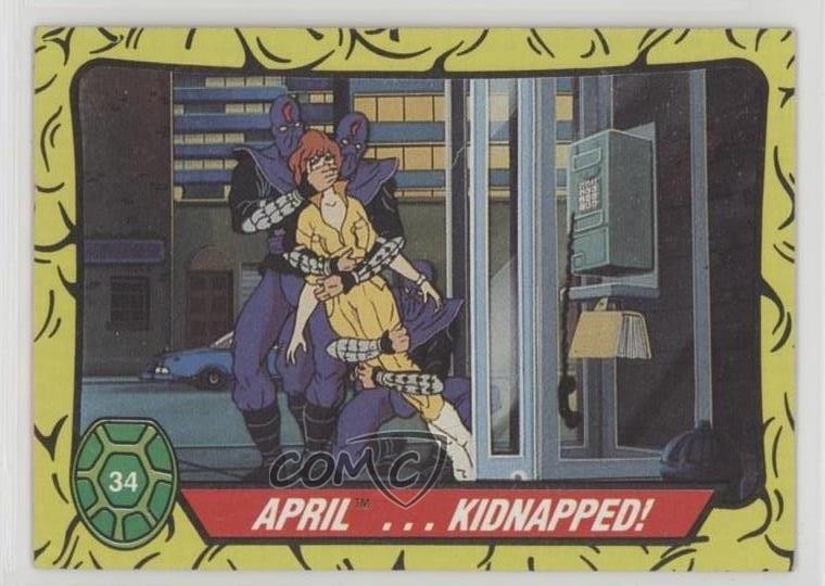 1989 Topps Teenage Mutant Ninja Turtles April O'Neil April Kidnapped! #34 2p4