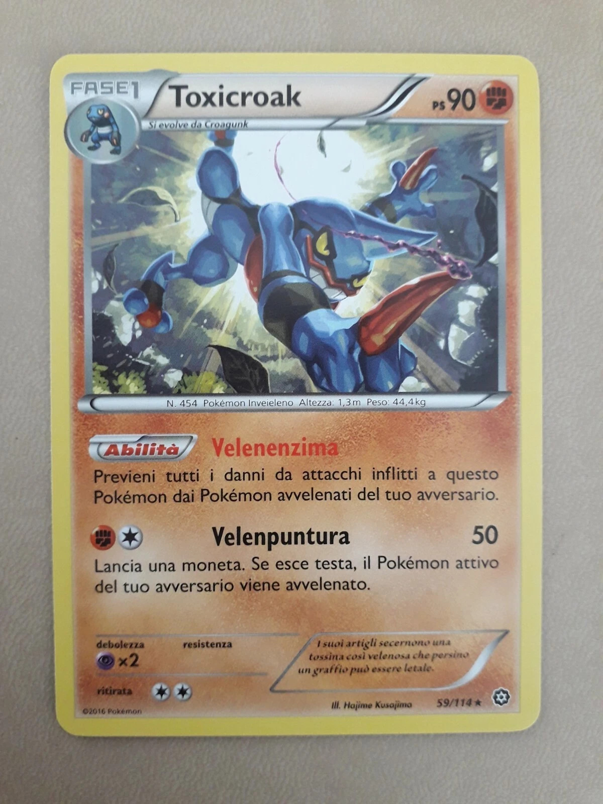 Pokemon Toxicroak 59/114 XY Vapori Accesi Italiano