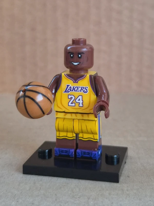 Kobe Bryant Lakers minifigure style Lego compatible