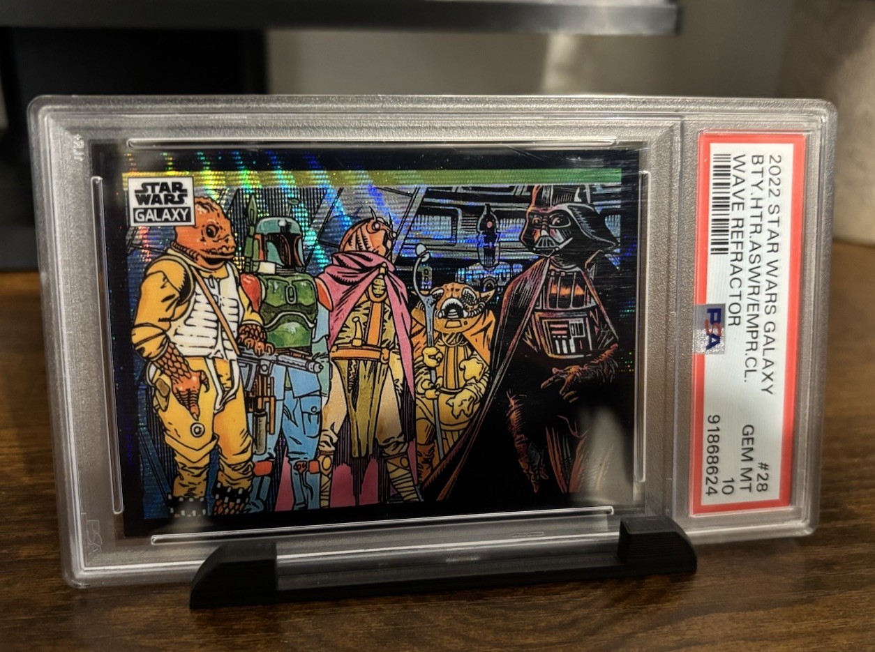 2022 Topps Star Wars Galaxy Bounty Hunters rifrattore onda / 99 PSA 10!!