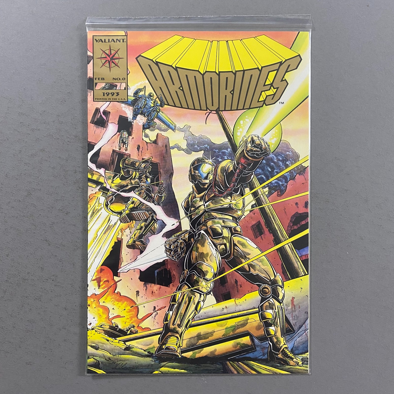 ARMORINES 0 GOLD FOIL VARIANTE TITOLO SIGILLATO POLISACCO RARO (1994, VALIANT COMICS)