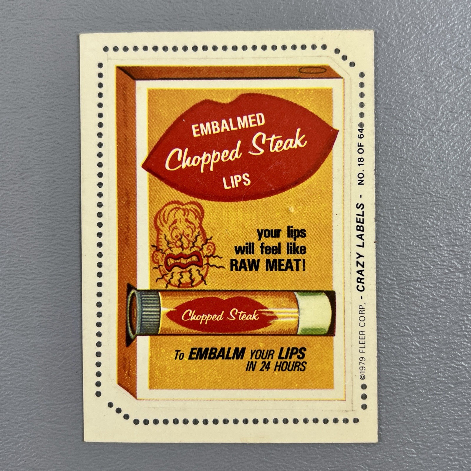 Share Fleer 1979 Crazy Labels No 12 Grillette Flamey Singeing Cream
