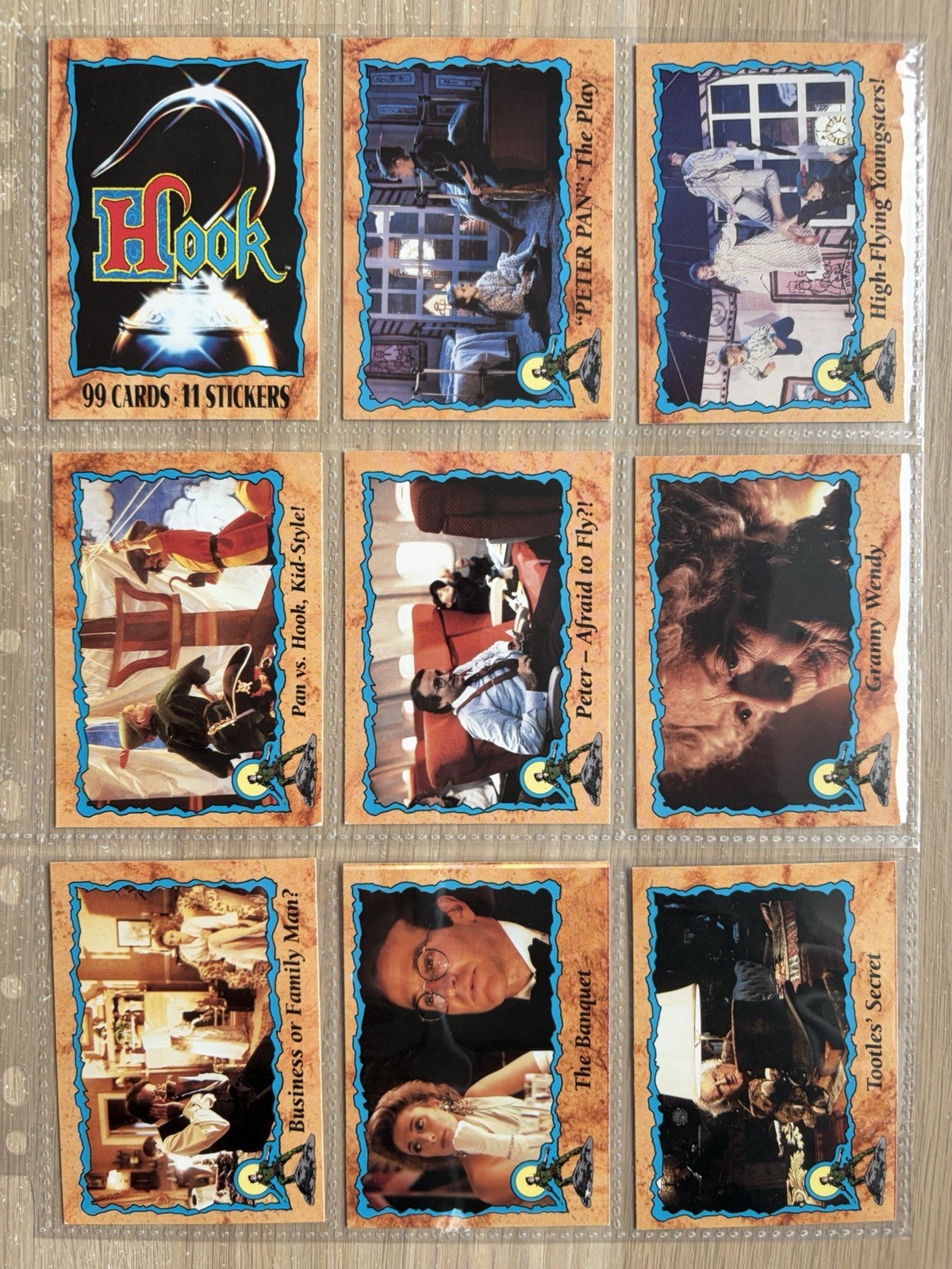 A Complete Set of 99 Topps Trading Cards Hook 1991 + 11 Stickers + Empty Packet
