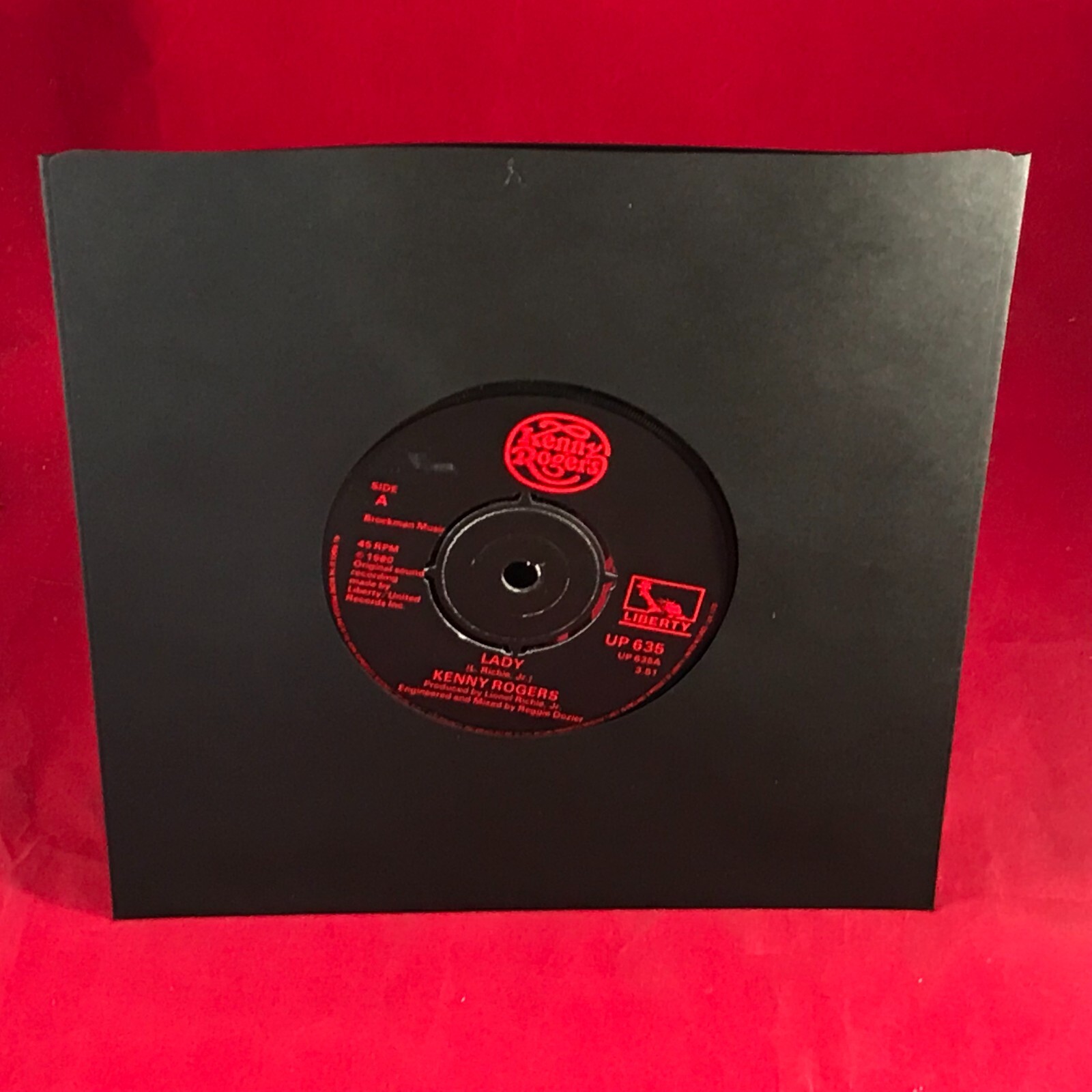 KENNY ROGERS Lady 1977 UK 7" vinyl single original 45 record Sweet Music Man