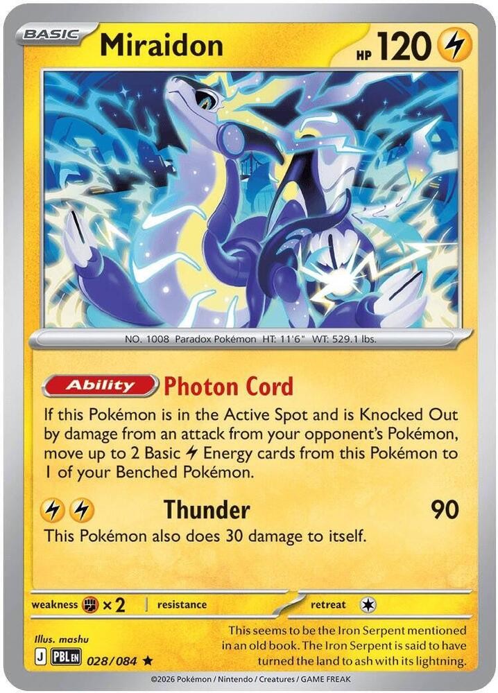Pokémon Miraidon 28/84 Pitch Black Holo quasi nuovo