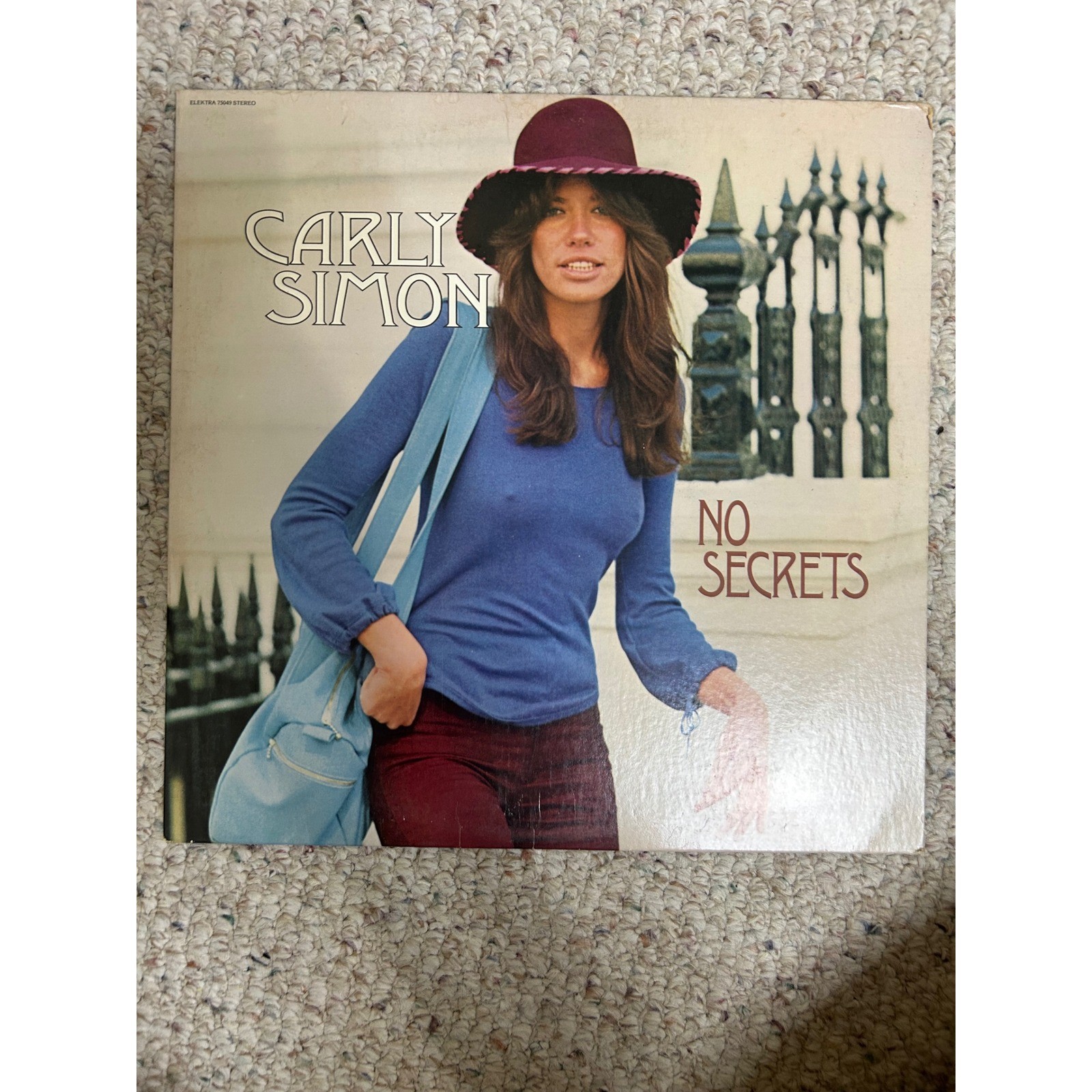 Carly Simon No Secrets Vinyl LP 1972 Elektra EKS-75049 Youre So Vain Folk Rock