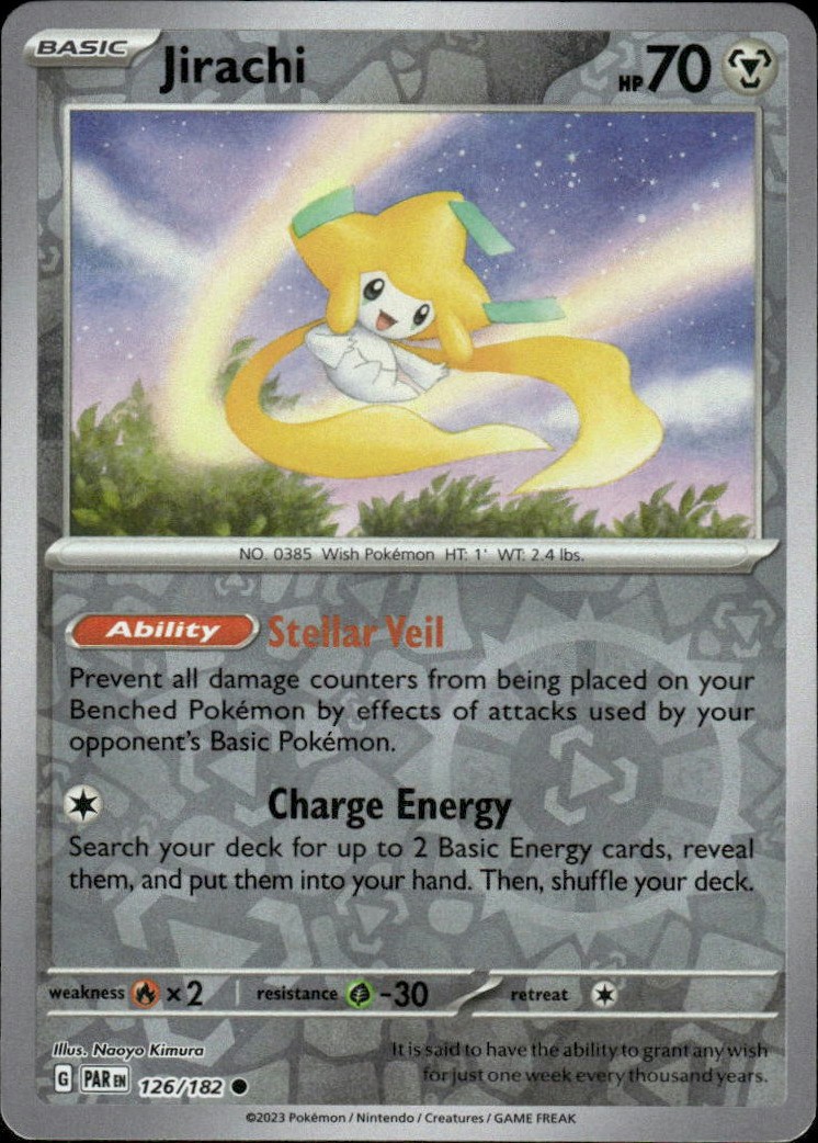 Jirachi Paradox Rift 126/182 Common Reverse Holo Pokémon — English NM