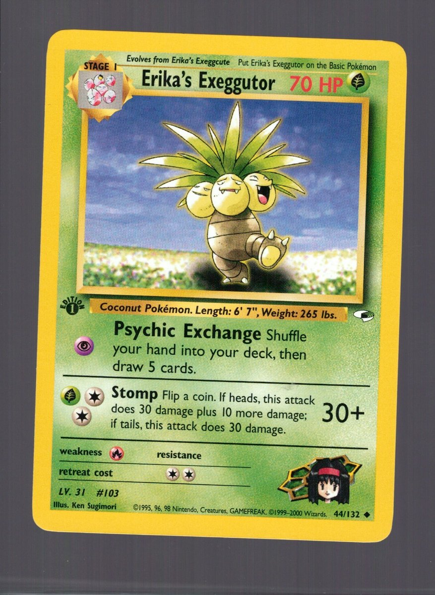 Erika's Exeggutor 44/132 - Gym Heroes 1st Edition - Pack Fresh Near Mint - NM