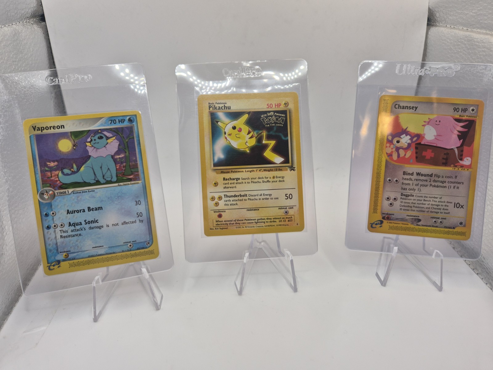 Lotto 8 Carte Pokemon Vintage - Pikachu Vaporeon Squirtle Machamp Chansey Nm Lp