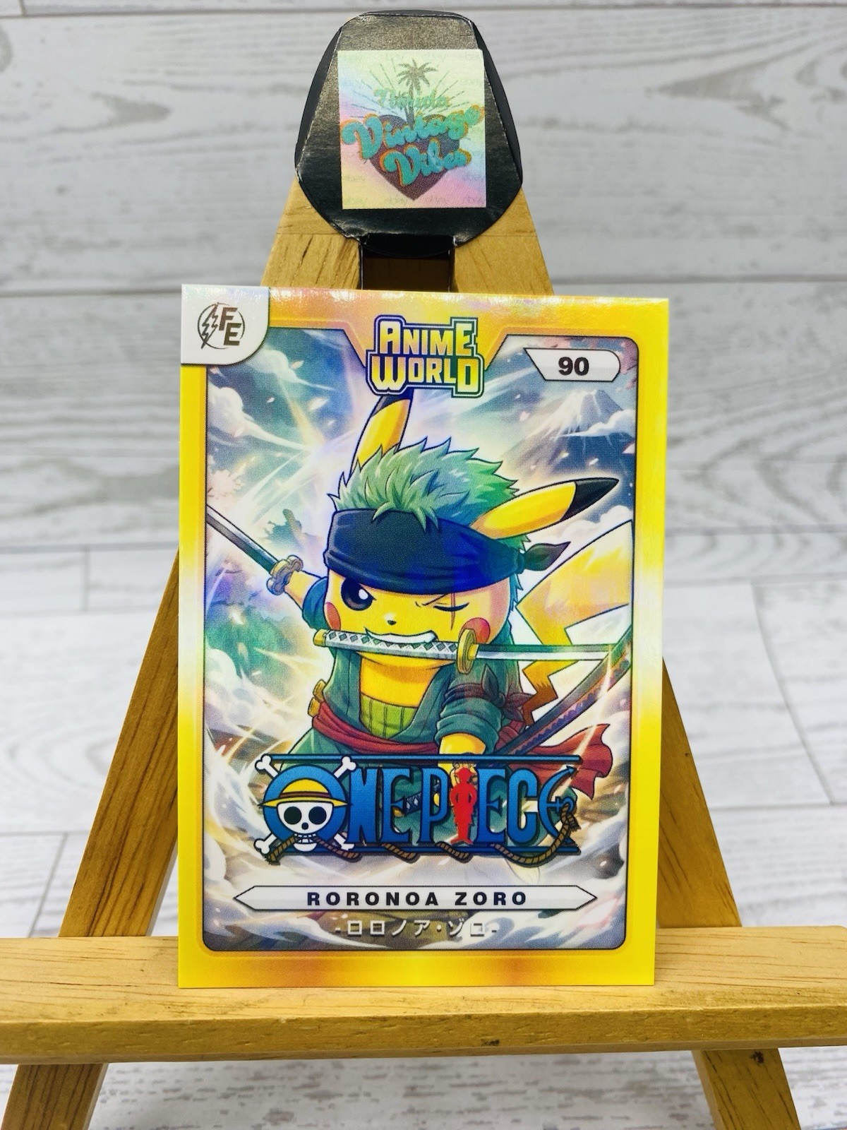 Pikachu As Cosplay Roronoa Zoro One Piece Anime World Fan Art Holo Trading Card