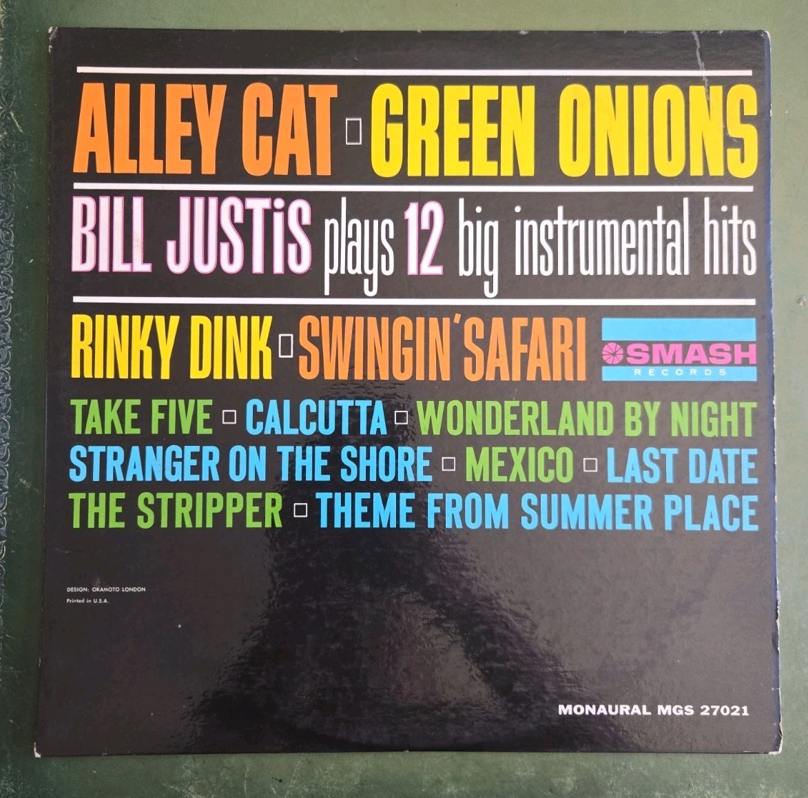 VTG Bill Justis Plays 12 Big Instrumental Hits Jazz Record Vinyl 12" LP MGS27021