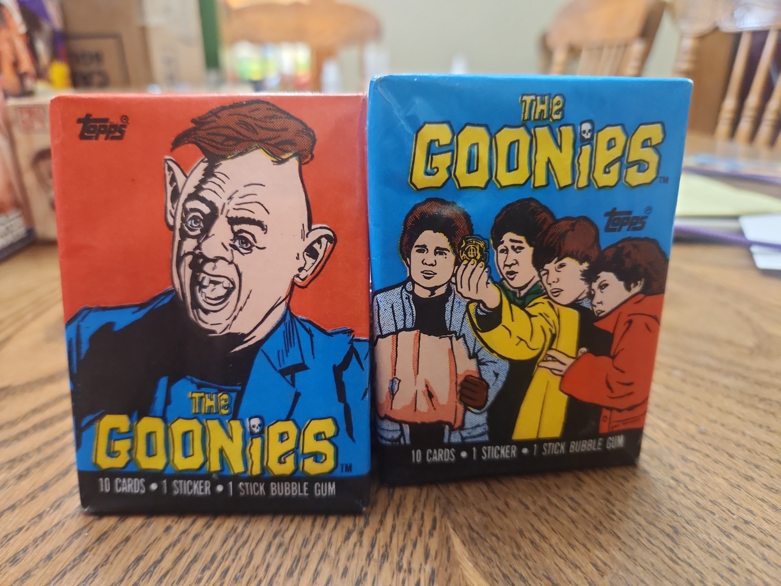 2x 1985 TOPPS The Goonies Sealed Wax Pack - 10 Cards + 1 Sticker Per Pack