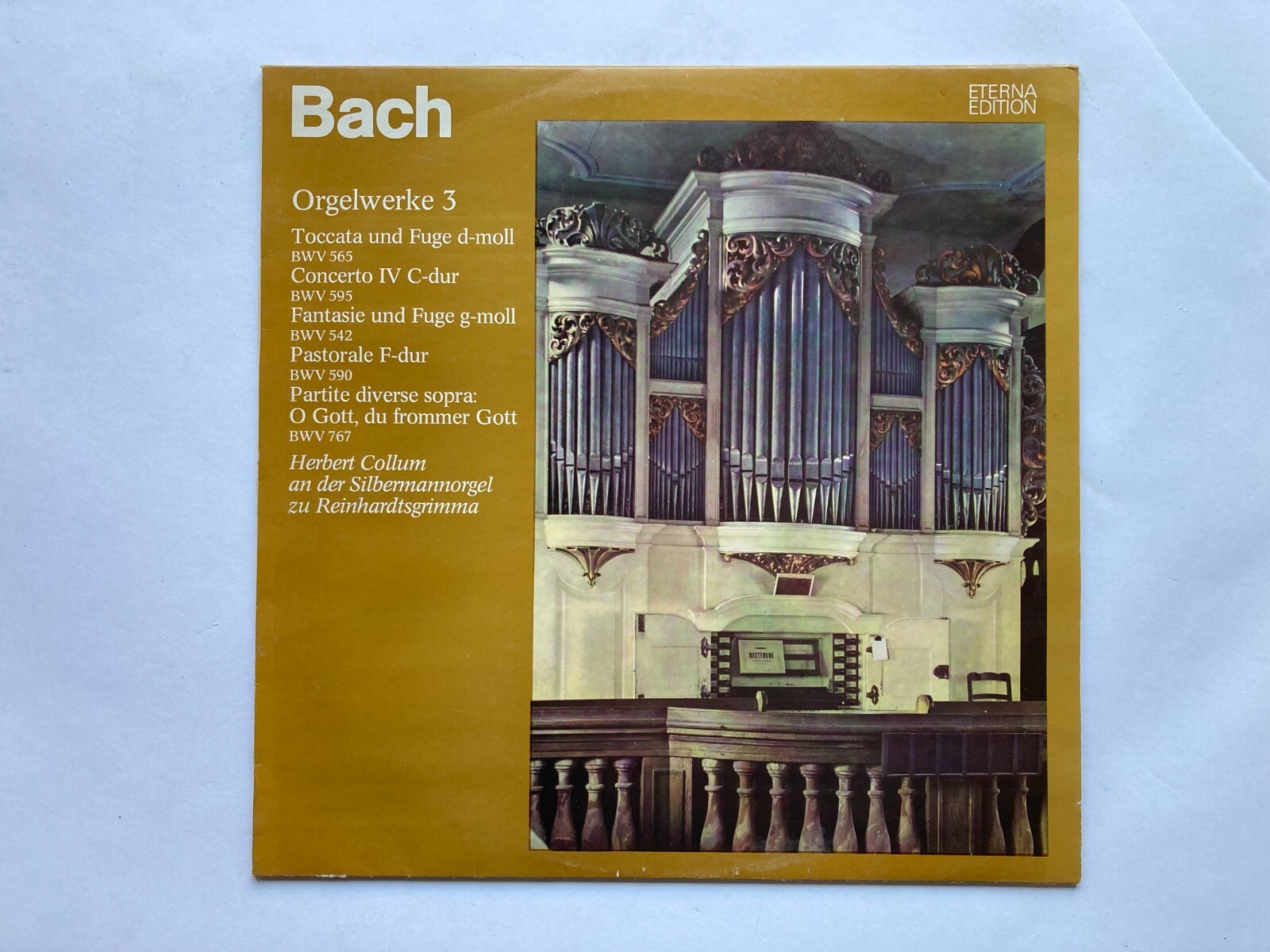 Bach Œuvres Pour Orgue 3 Eterna Vinyle LP Orgue Herbert Collum 1966