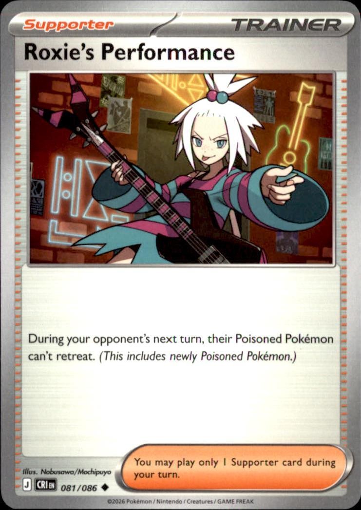 Roxie's Performance 081/086 Pokemon non comune Chaos Rising quasi nuovo