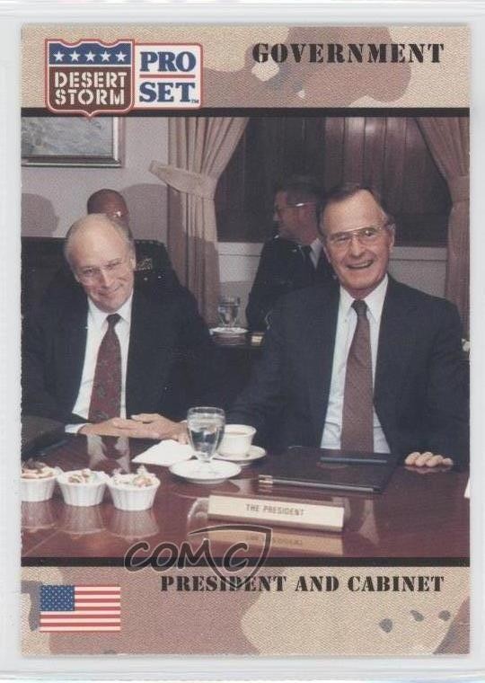 1991 Pro Set Desert Storm Government George HW Bush Dick Cheney #111 0b5