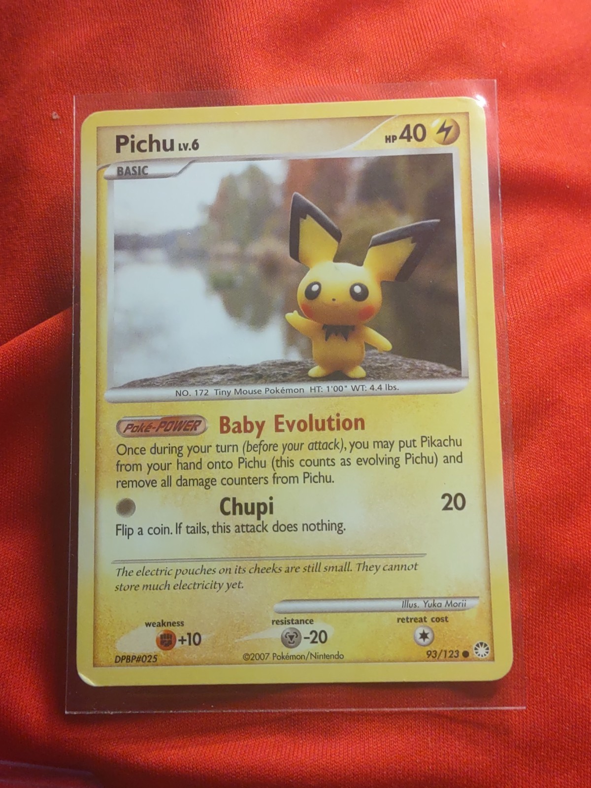 Pichu 93/123 Mp Yuka Morii Clay Art Mysterious Treasures Pokemon Card