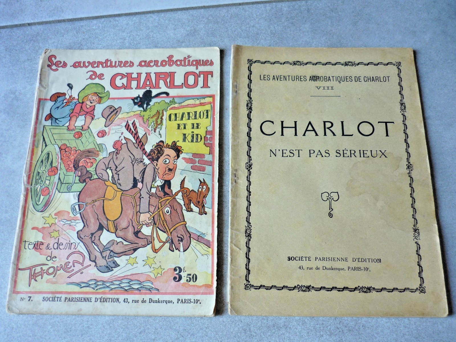 Charlot Les Aventures Acrobatiques N7 Et N8 Raoul Thomen SPE Avant Guerre BD