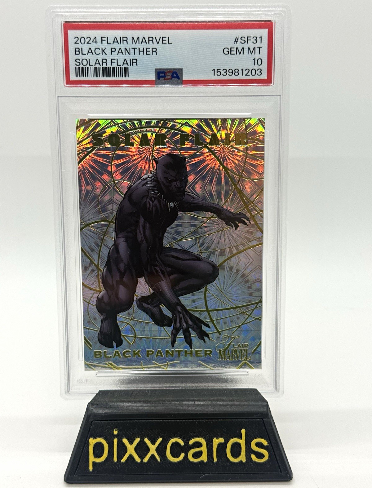 Fleer 2023 Marvel Flair Solar Flair Black Panther #SF31 PSA 10