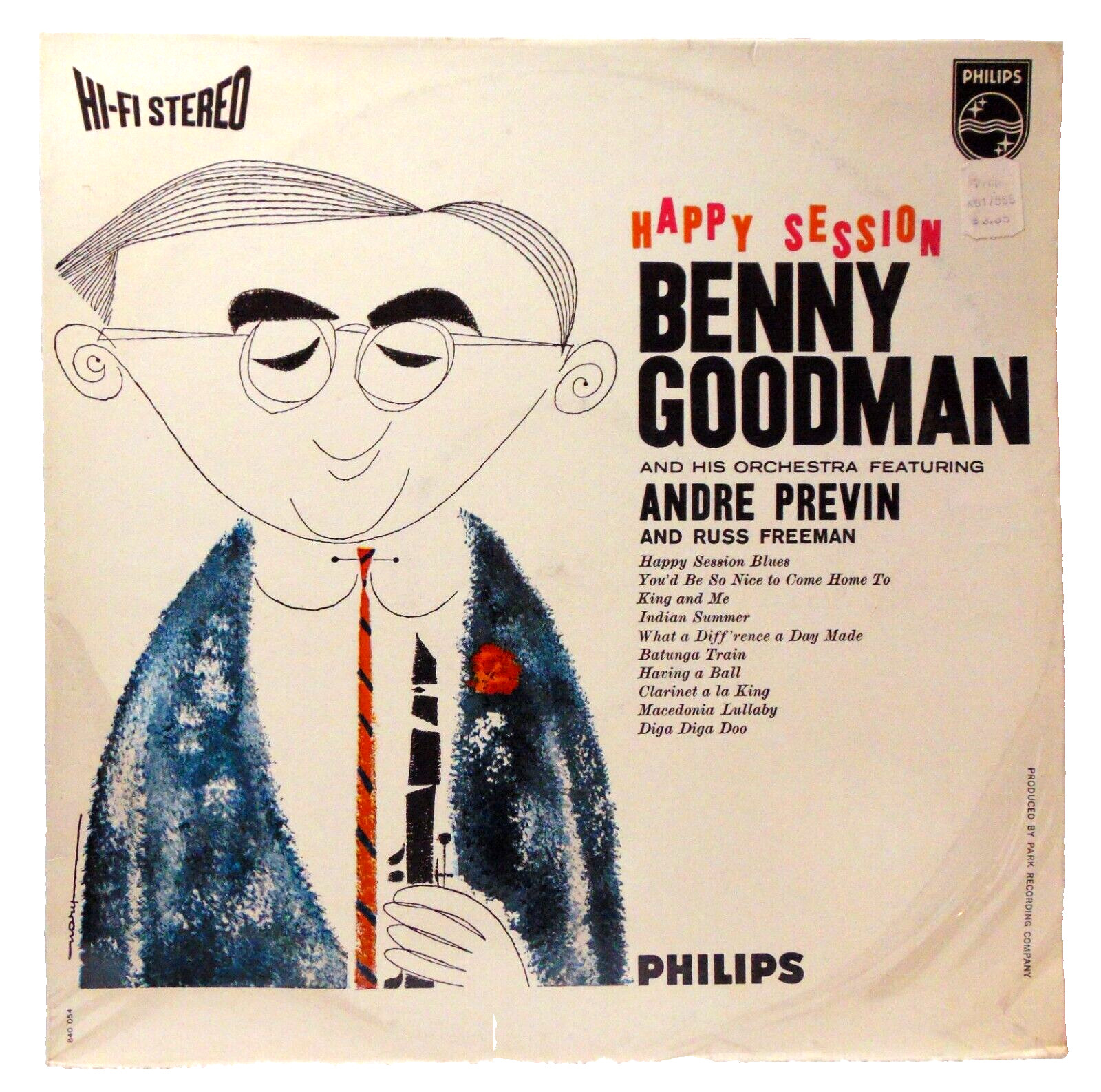 Benny Goodman / Orchestra W/ Andre Previn –Happy Session Import LP Record Album