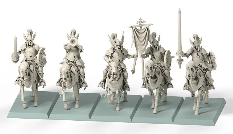 5 Caballeros de la Tumba con Lanza con Mando Beholder 32mm