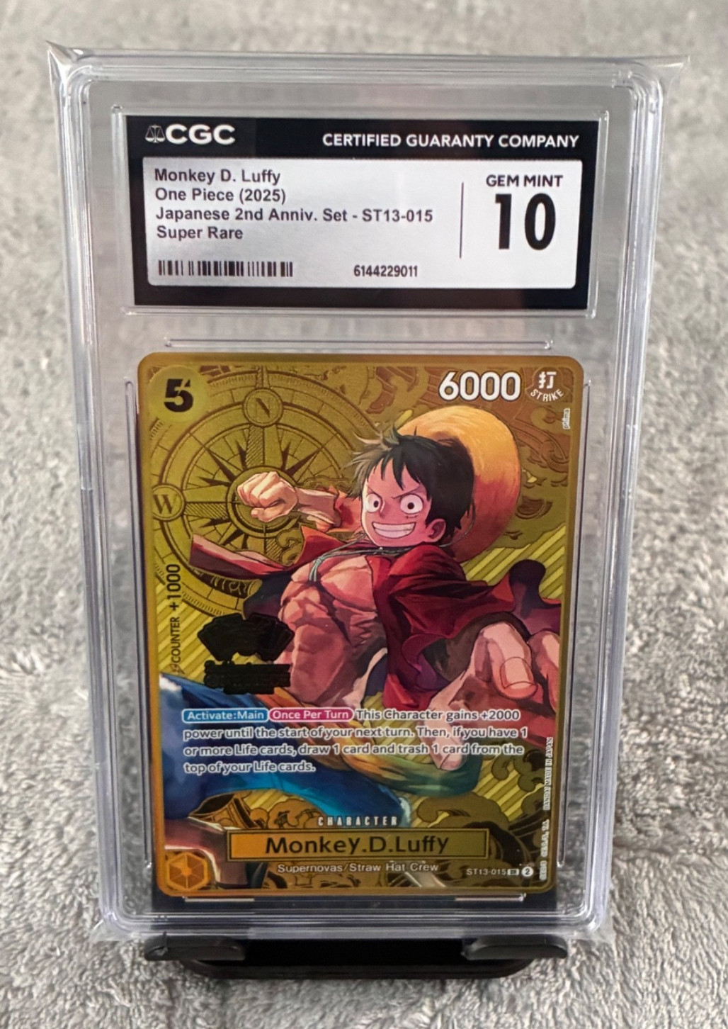 One Piece Monkey.D.Luffy #OP09-061 2nd Anniversary CGC 10 GEM MINT (2025)