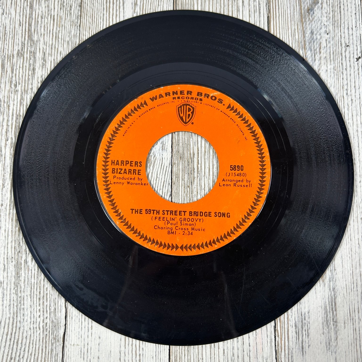 Harpers Bizarre - 59th Street Bridge Song 7" Record 1967 Warner Bros Pop 45RPM