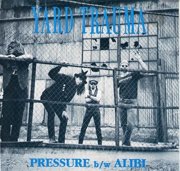Yard Trauma Pressure / Alibi 7" vinyl USA Dionysus 1991 red vinyl 7". crease to