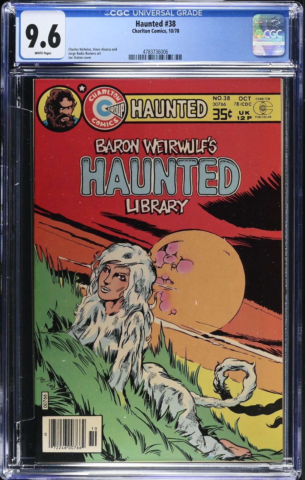 HAUNTED #38 CGC 9.6 WP V1 CHARLTON 1978! COPERTINA CLASSICA JOE STATON SEXY GATTO RAGAZZA!