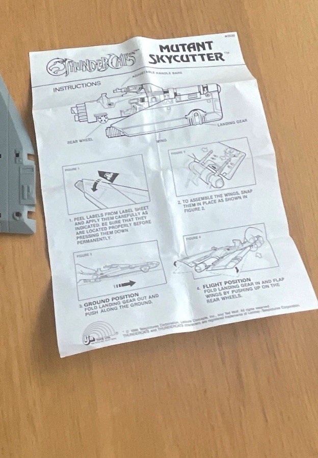 THUNDERCATS MUTANT SKYCUTTER LJN FOGLIO ISTRUZIONI