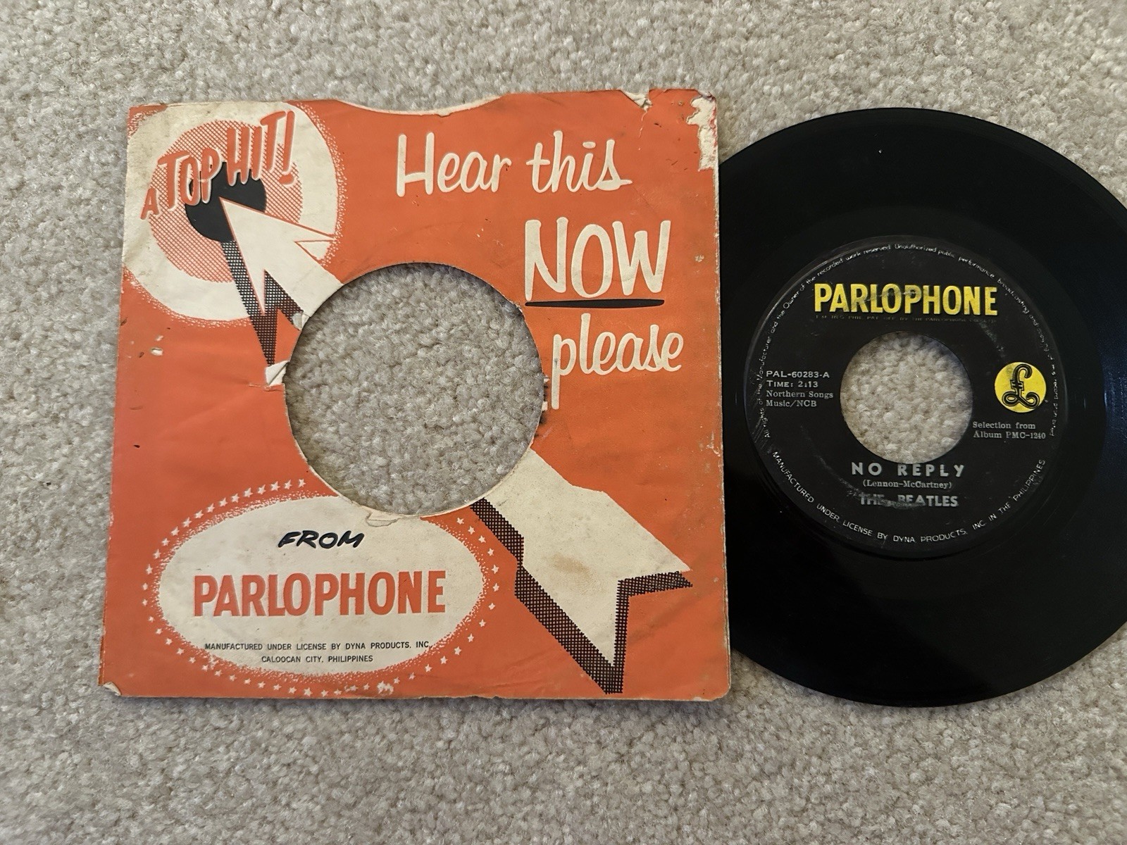 The Beatles 45 rpm Philippines 7" No Reply