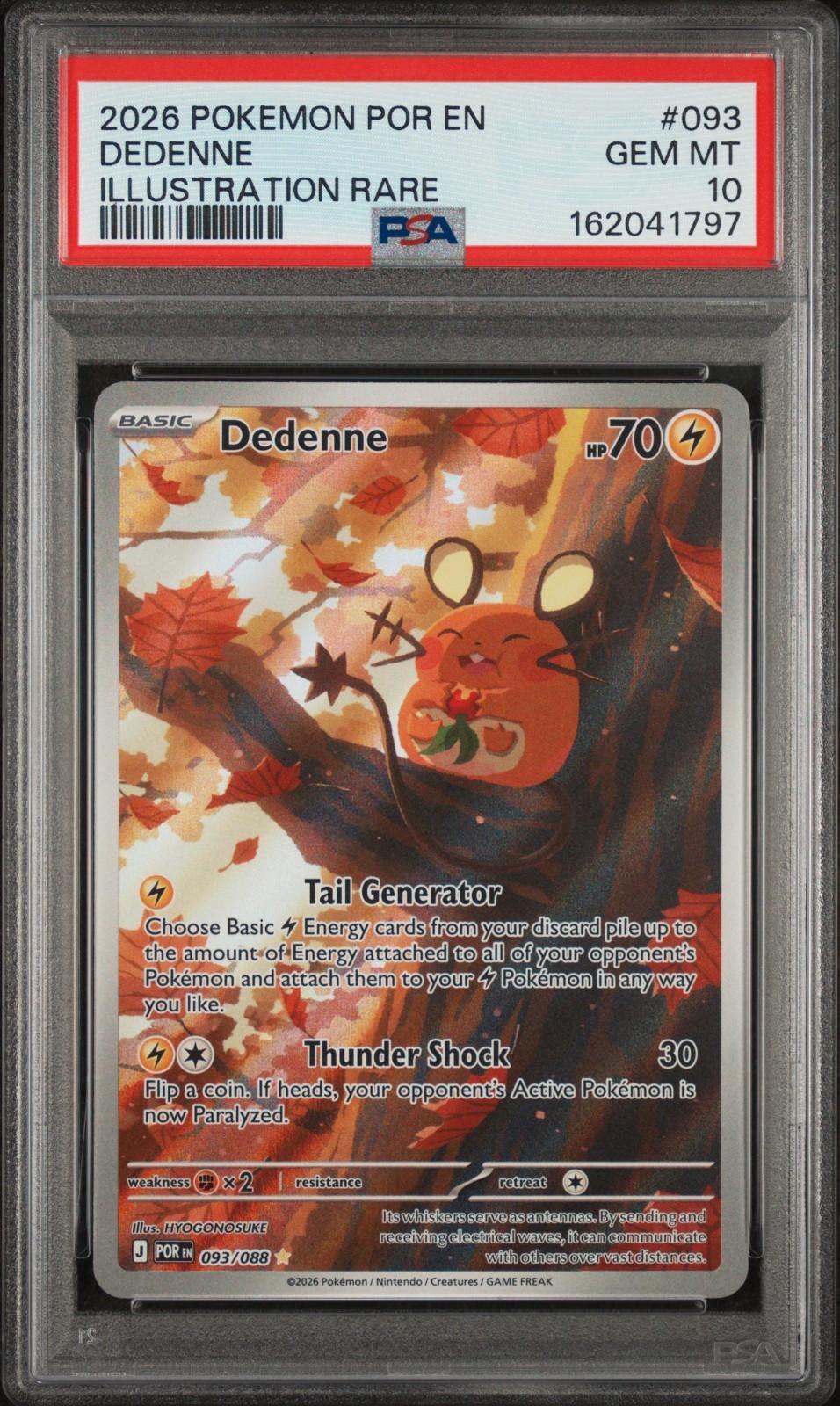 Pokemon Dedenne Perfect Order 093 Illustration Rare PSA 10 Gem Mint