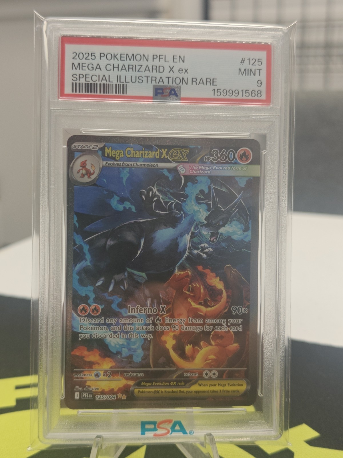 Pokemon Mega Charizard X EX Pfl En Phantasmal Flames 125/094 SIR PSA 9 Mint