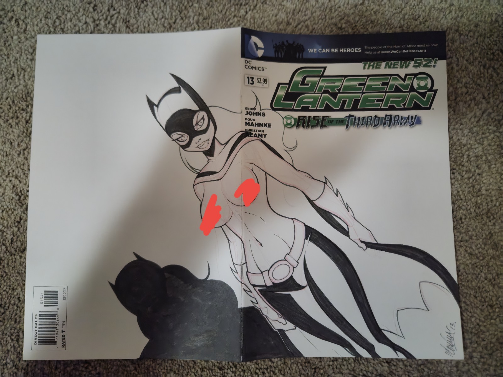 DC BLANK COVER Green Lantern #13 Rise 3rd Army The New 52 Rene Cordova 