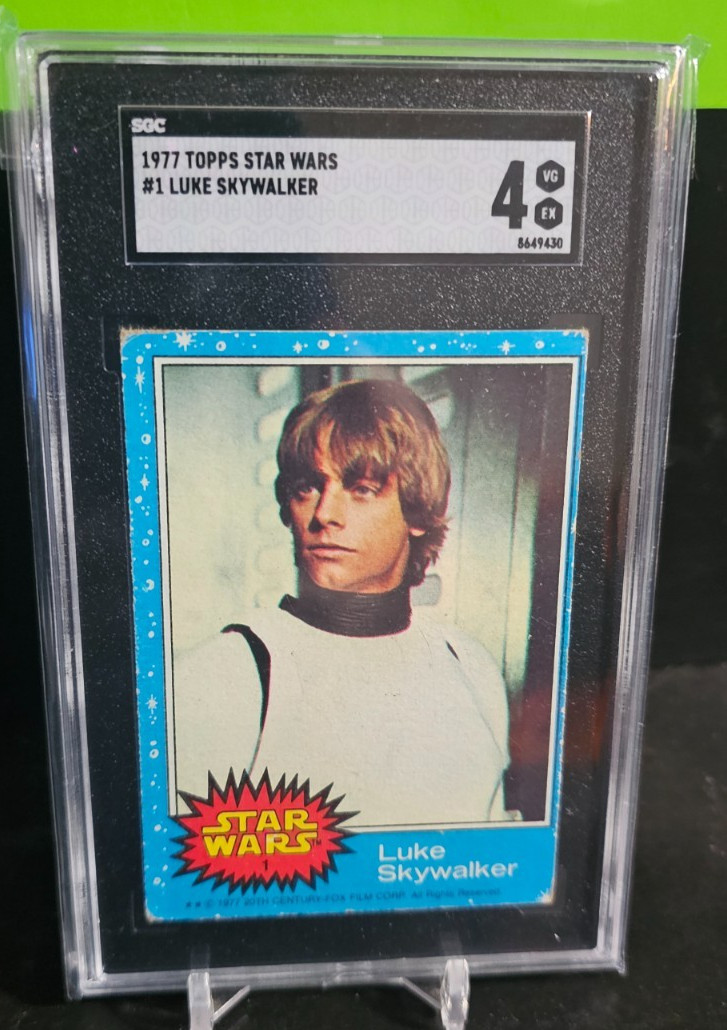 1977 Topps Star Wars #1 Blue Series 1 Luke Skywalker Card SGC 4 VG EX ROOKIE RC