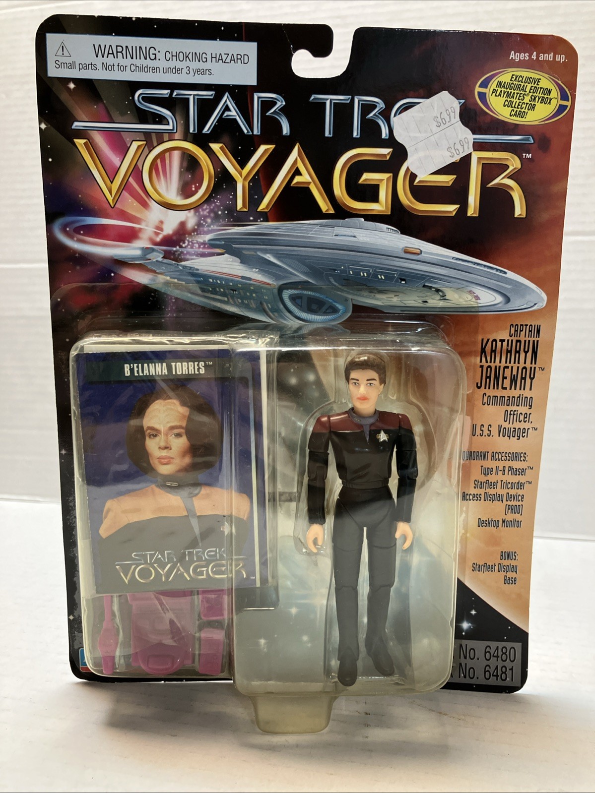 1995 Star Trek Voyager Capt Janeway Action Figure - with B'Elanna Torres Error