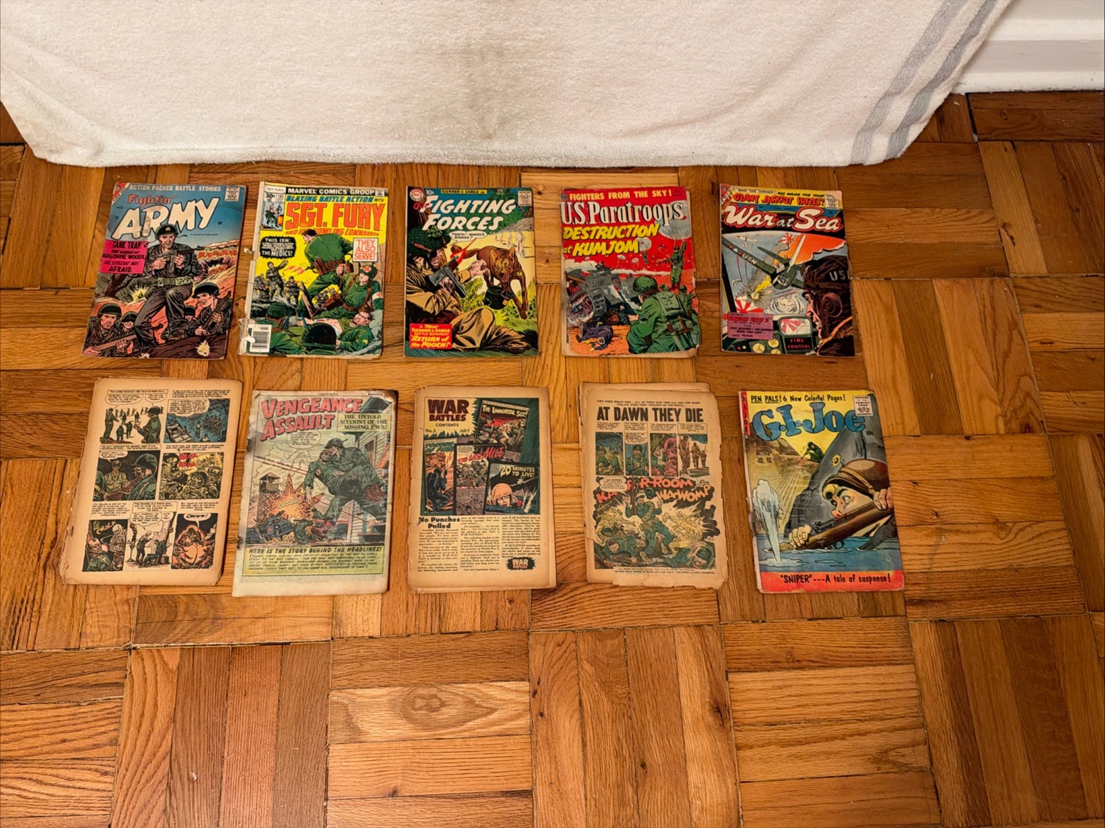 Lot of 10 Vintage War Comics 10¢ Silver Age Army Navy FREE SHIP