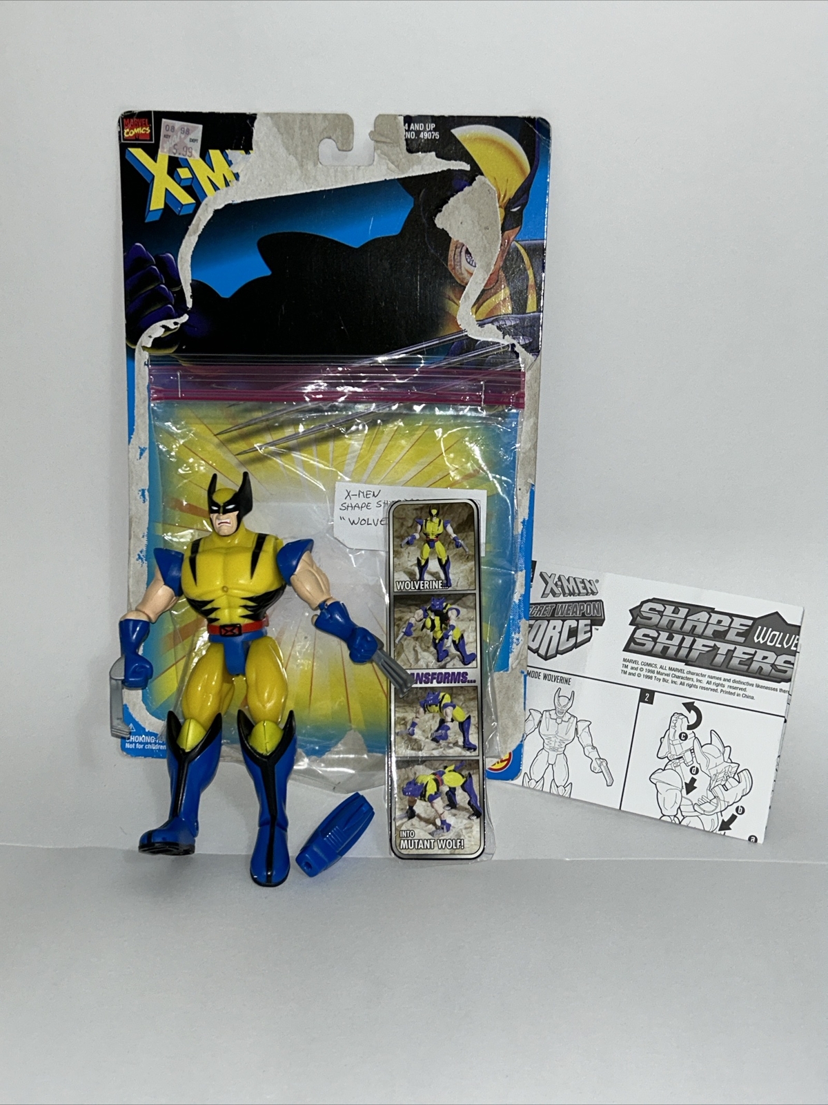 Marvel X-Men Shape Shifters Wolverine Toy Biz 1998, leggi bene.