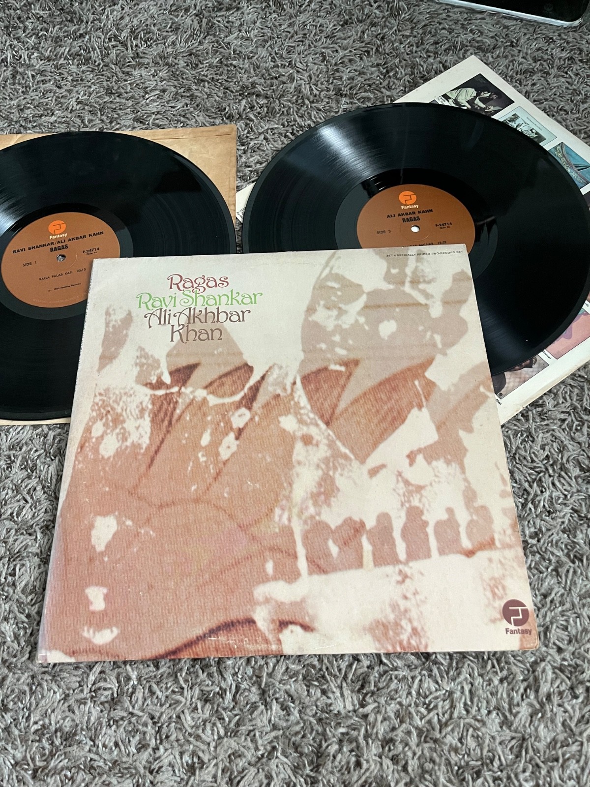 RAVI SHANKAR AND ALI AKHBAR KHAN RAGAS 2 LP RARE SITAR FANTASY F-24714 INDIAN