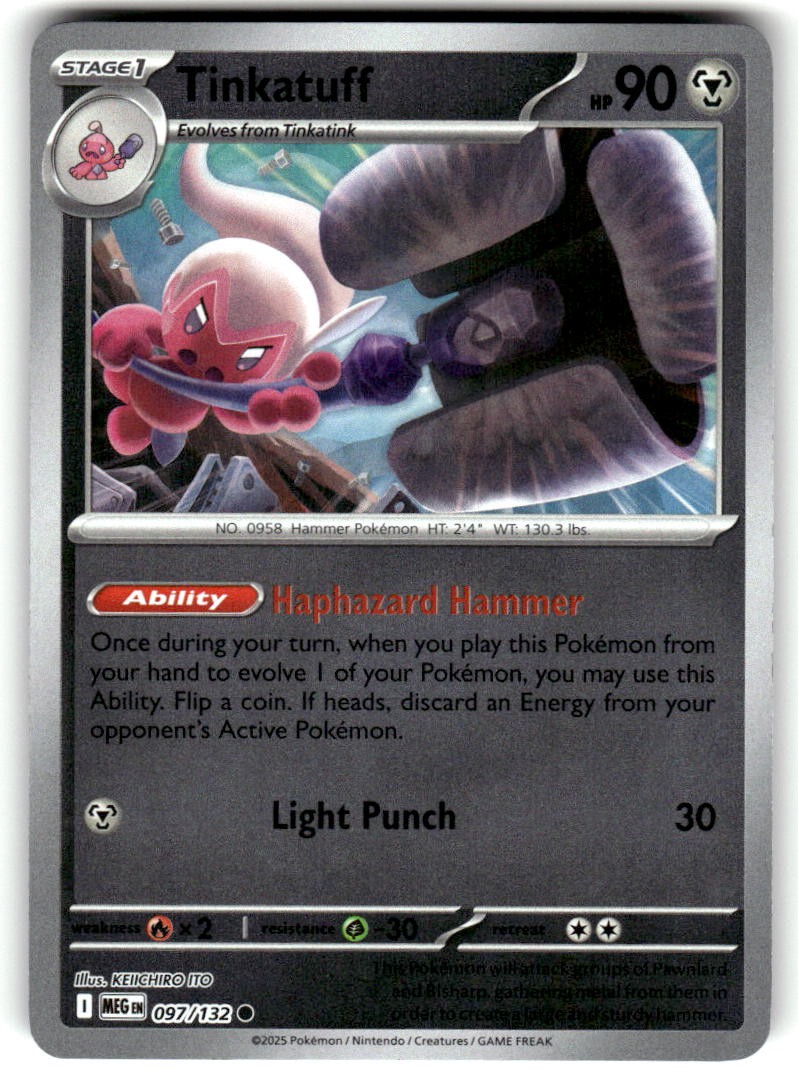 Tinkatuff Reverse Holo Common Mega Evolution 097/132 quasi nuovo